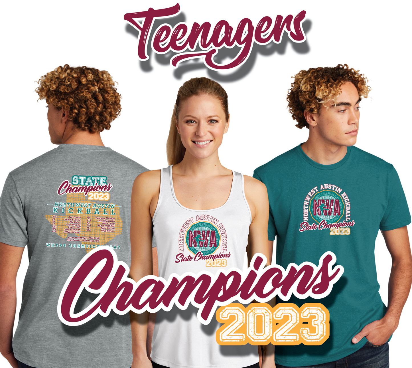 2023 NWA Allstars CHAMPS T-Shirt/Tank Top (TEENS ROSTER)